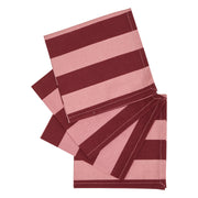 Set of 4 "Cherry" Napkins - Cotton Striped 40 x 40 cm