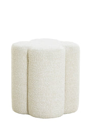 Nalani Pouf, Buckle Look, PU Foam, Rubberwood Legs, 40x45 cm