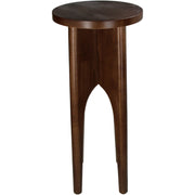 Side Table Rubberwood Brown, Elegant Pedestal Accent Table