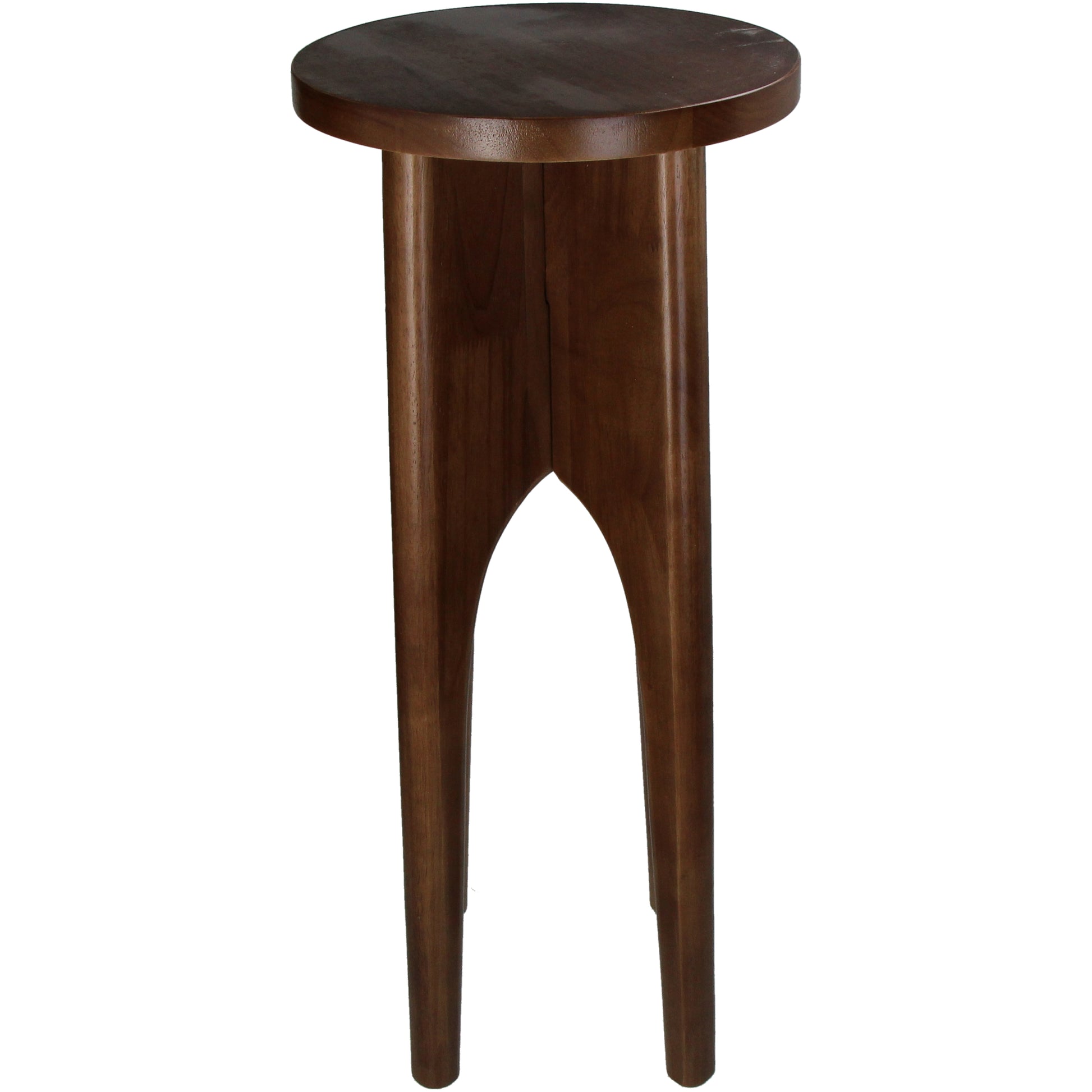 Side Table Rubberwood Brown, Elegant Pedestal Accent Table