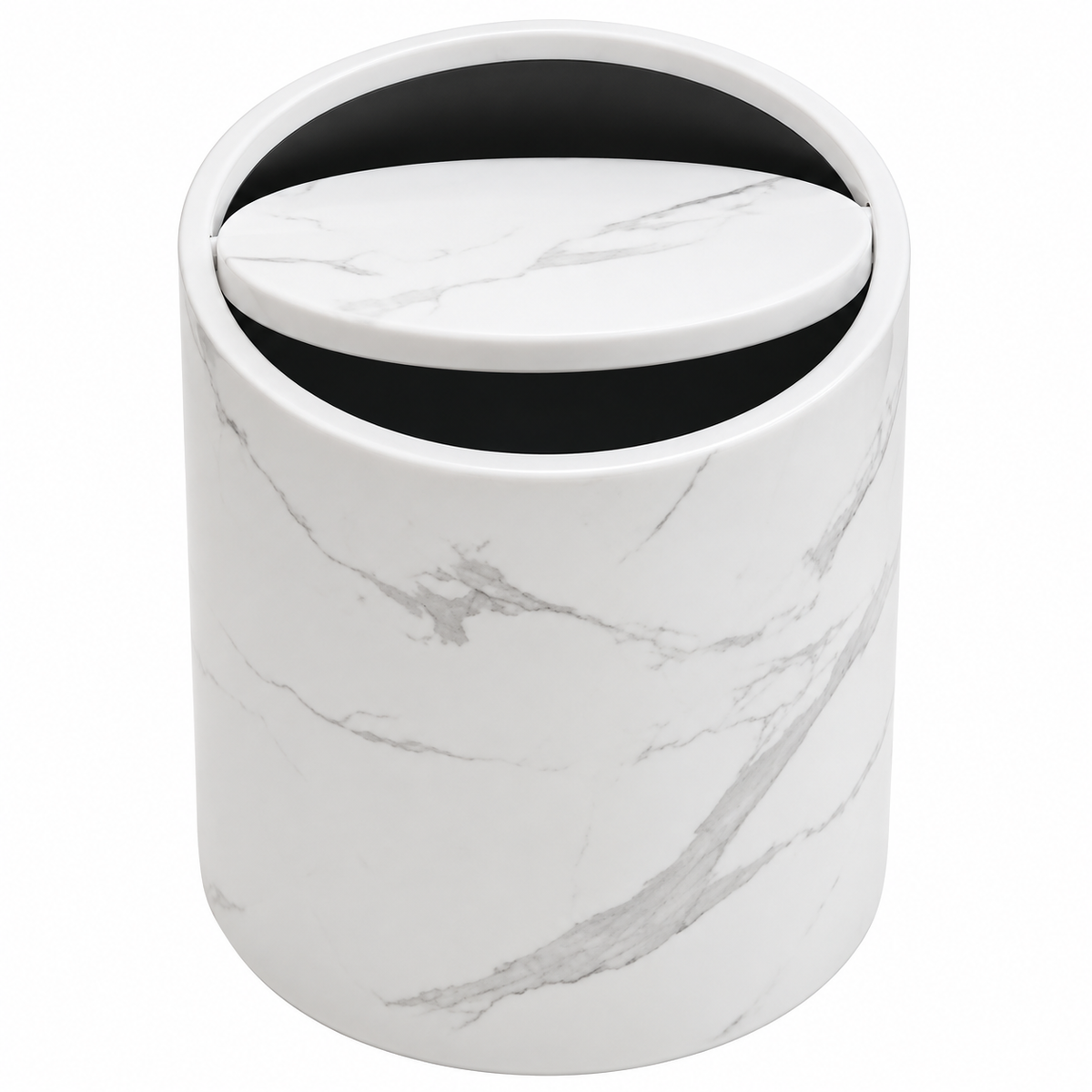 Plastic Basket with Cover – White, 25 cm