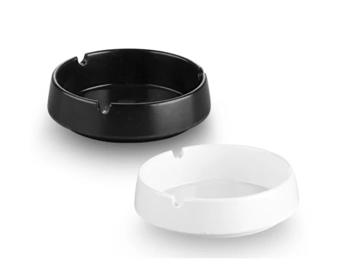 Black or White Melamine Ashtray 9.5 cm