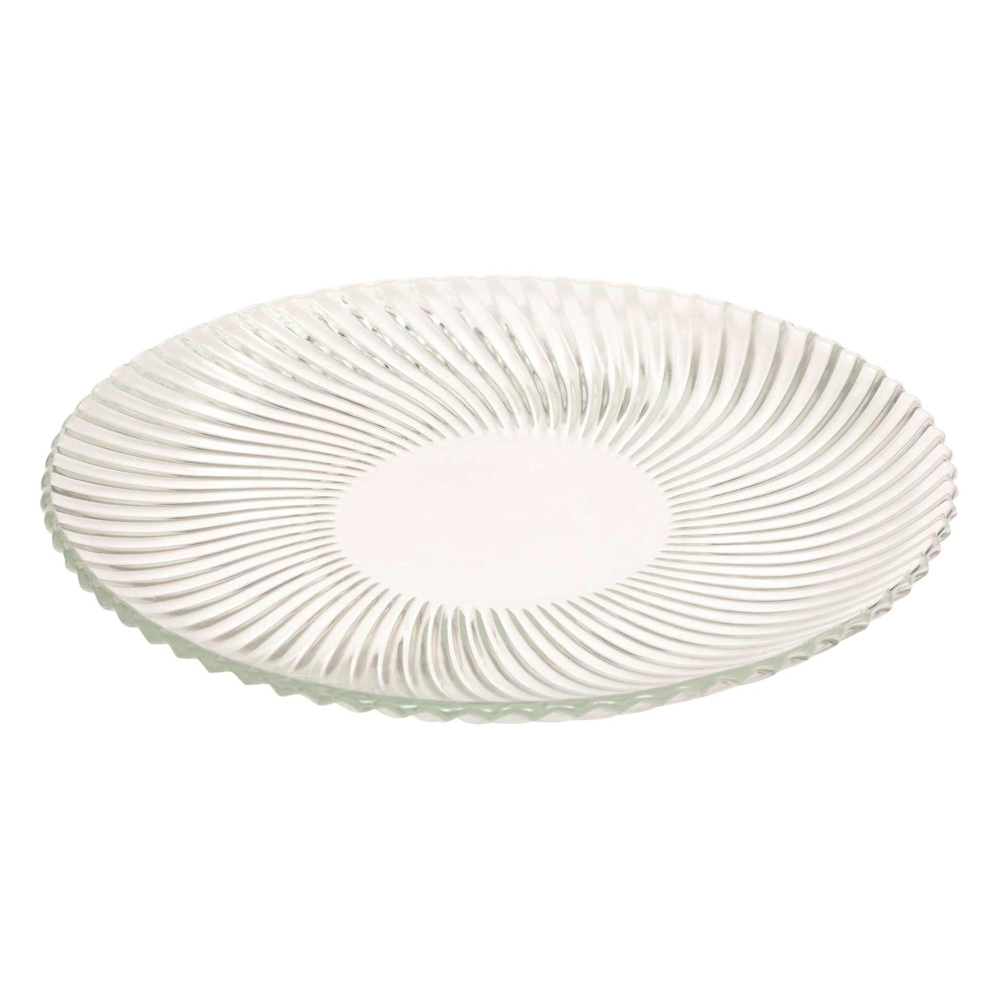 Odyssey flat dessert diam 20.5 cm Clear Glass Ribbed Dessert Plate