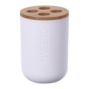Toothbrush Holder Plastic With Bamboo, Elegant and Eco-friendly