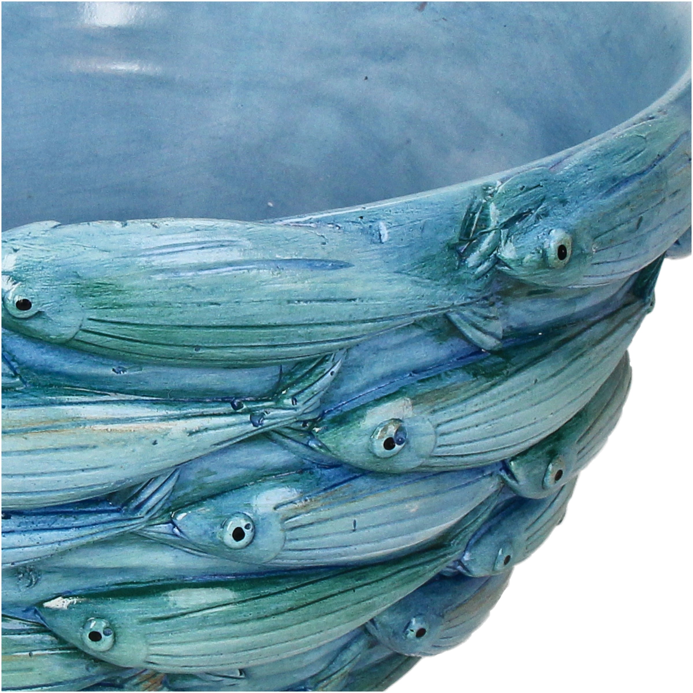 Planter Fishes MGO Blue Decorative Earthenware Flower Pot