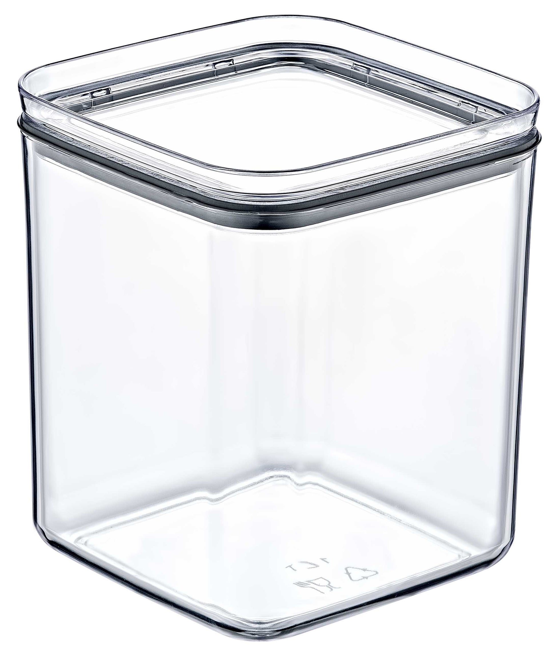 Crystal Square Storage Container 1L Airtight Polystyrene Food Box