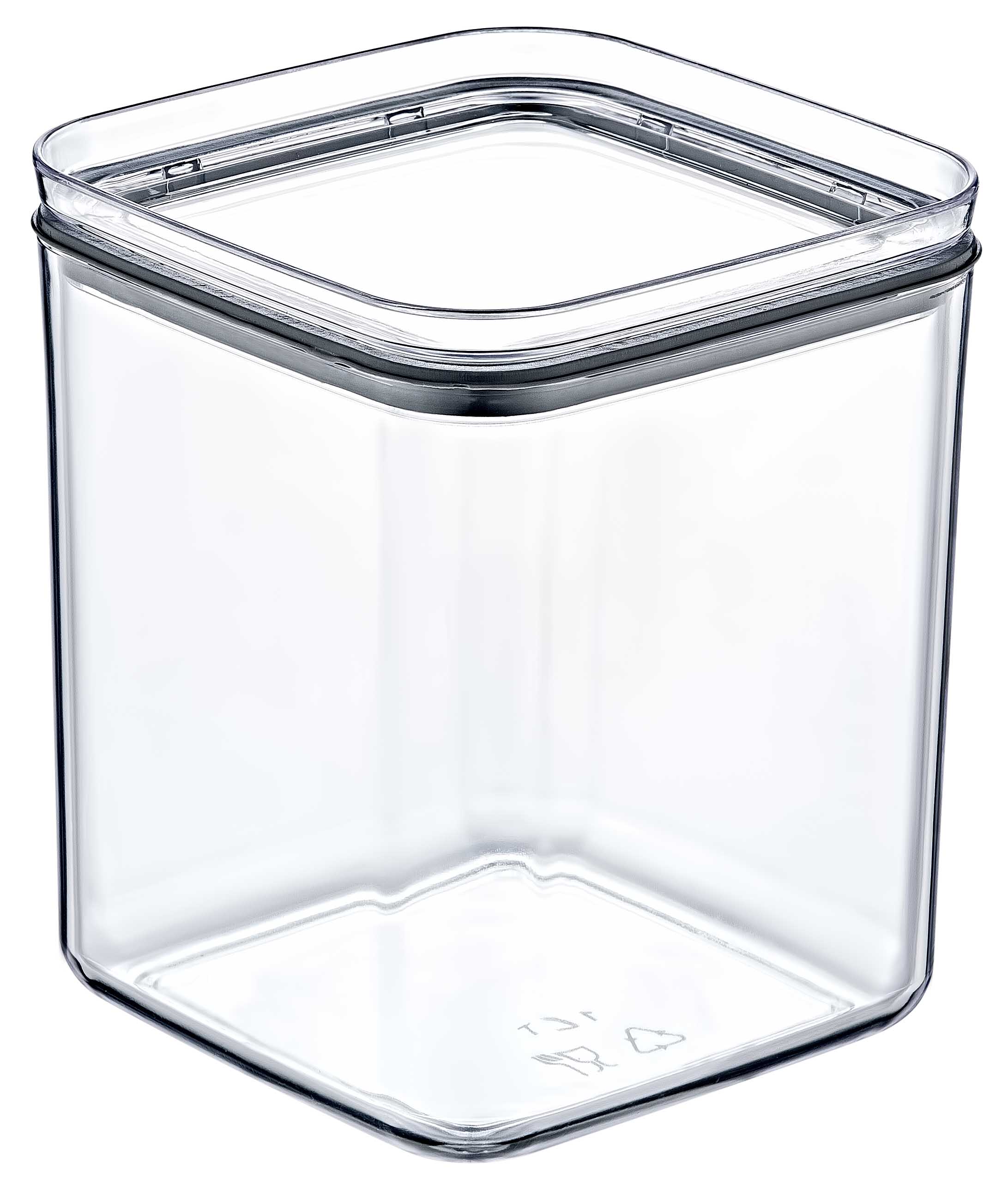 Crystal Square Storage Container 1L Airtight Polystyrene Food Box