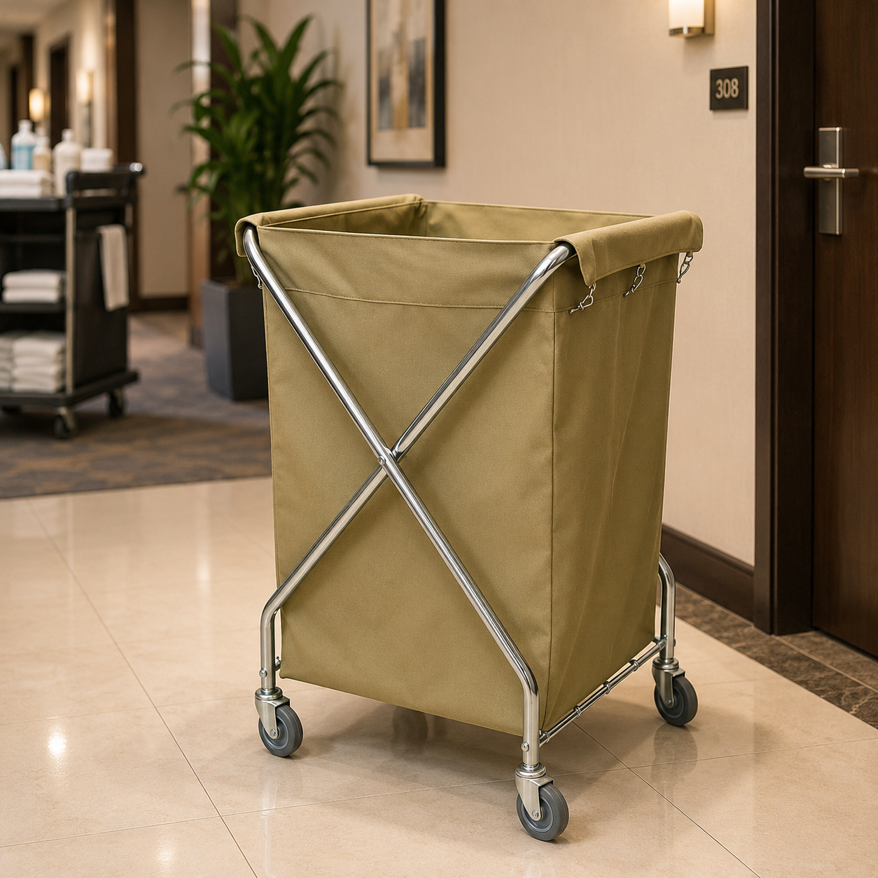 X-Shape Laundry Cart Stainless Steel 62 x 62.5 x 98.5 cm