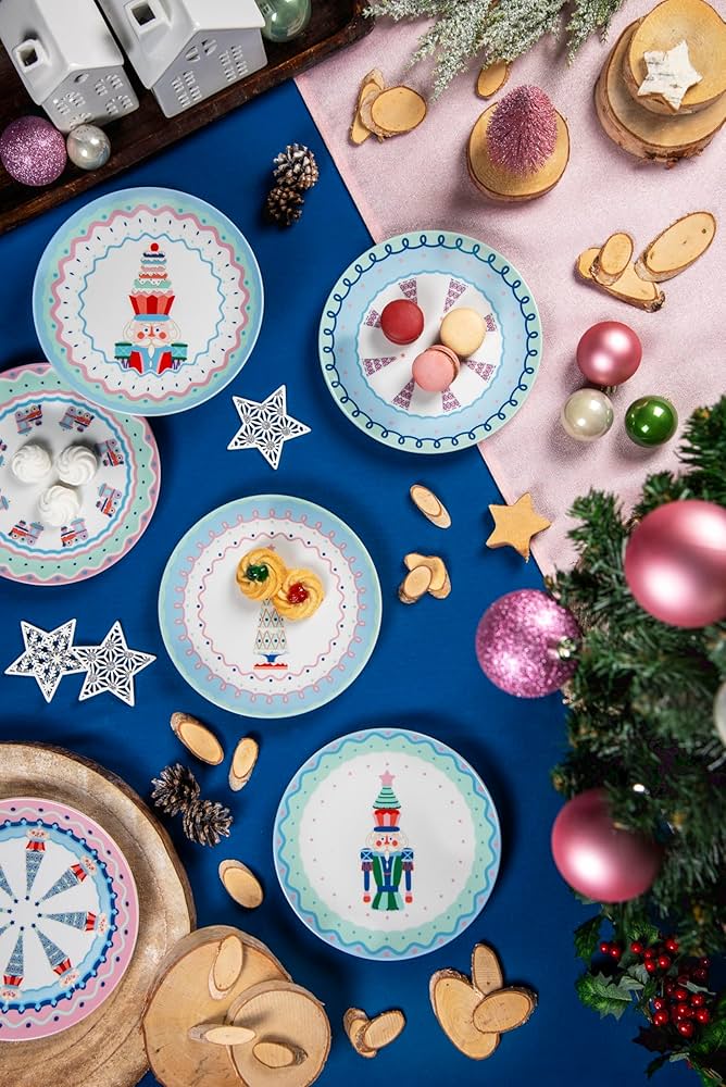 XMAS SWEET PASTELS 12-Piece Porcelain Christmas Dinner Set