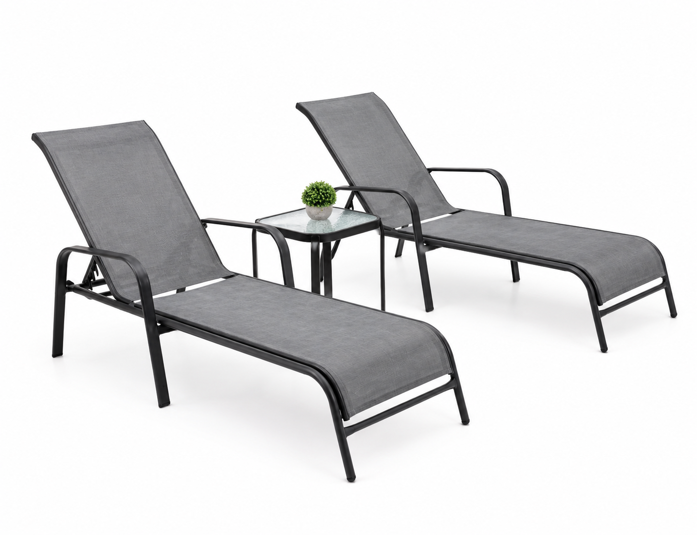Outdoor Sun Lounger – Steel & Textiline