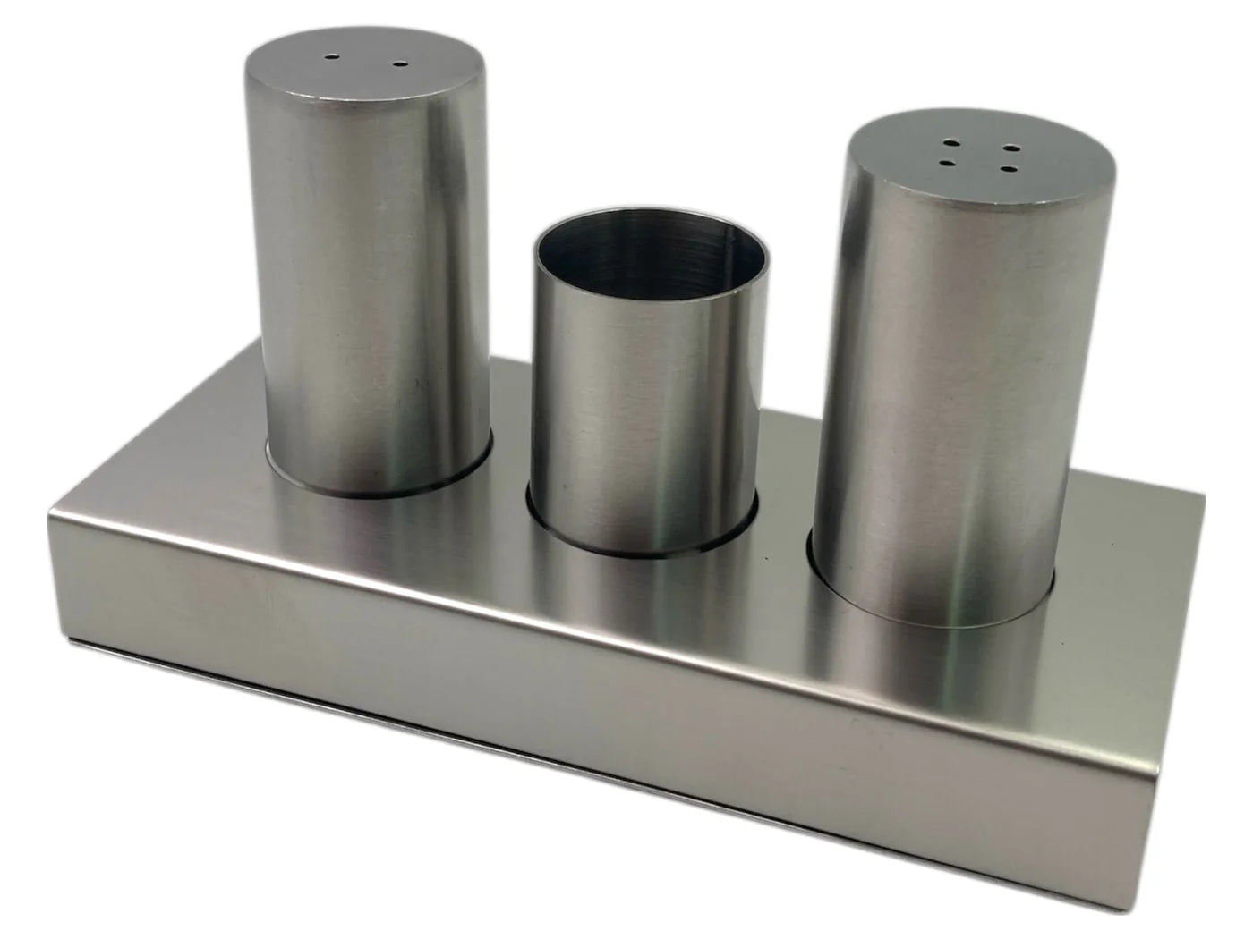 Stainless Steel Salt, Pepper & Toothpick Set on Stand