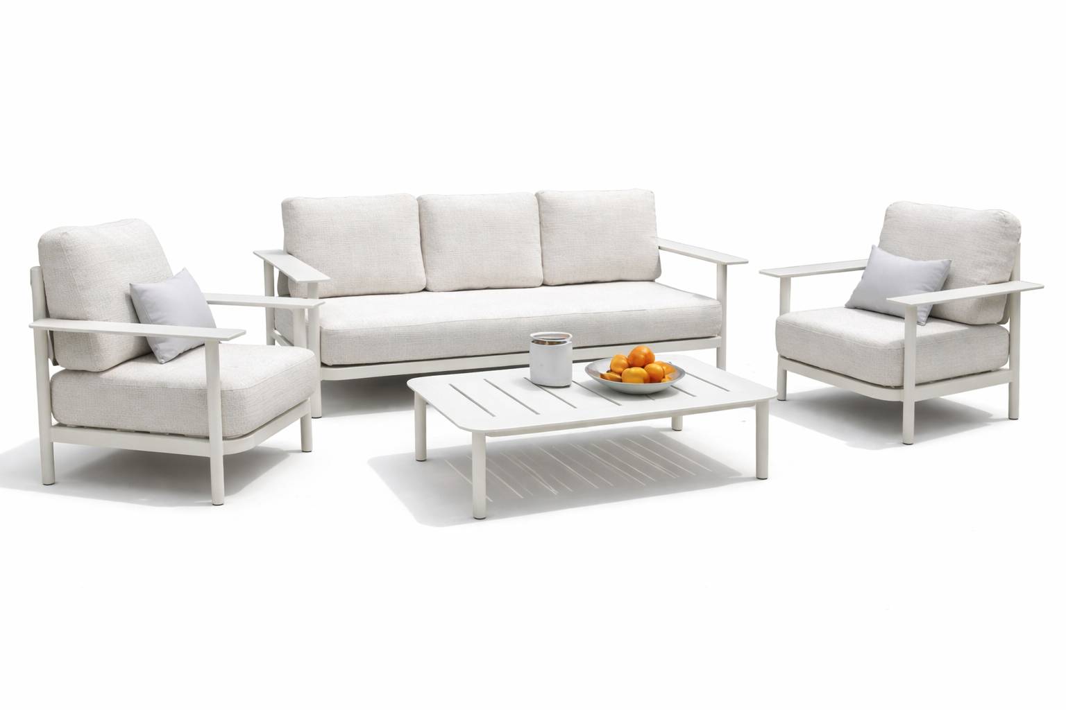 Modern Outdoor Sofa Set 3+1+1 with Table – Aluminum Frame