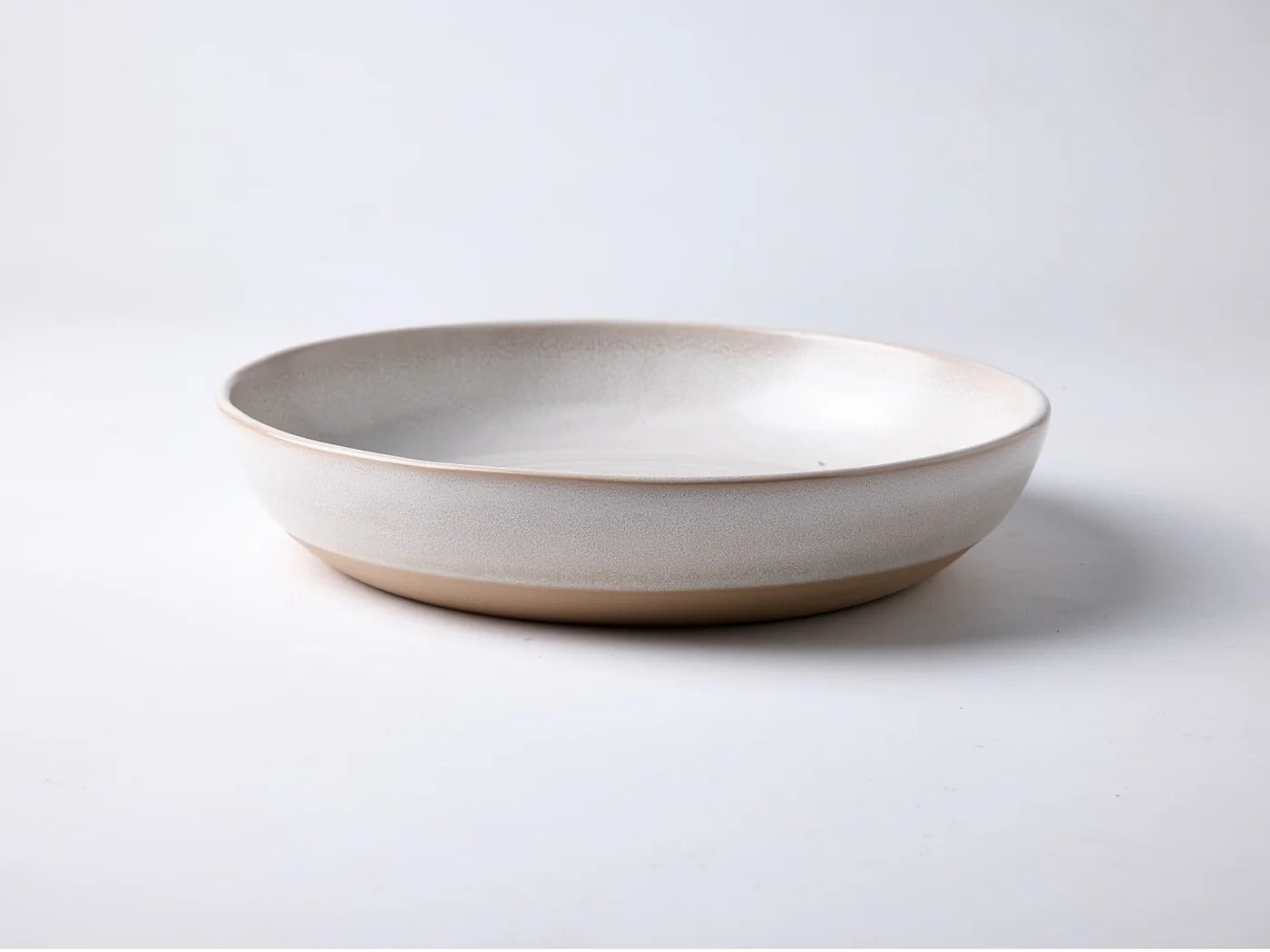Sandy Spiral Deep Plate, Glazed Pottery, 22 cm Tableware