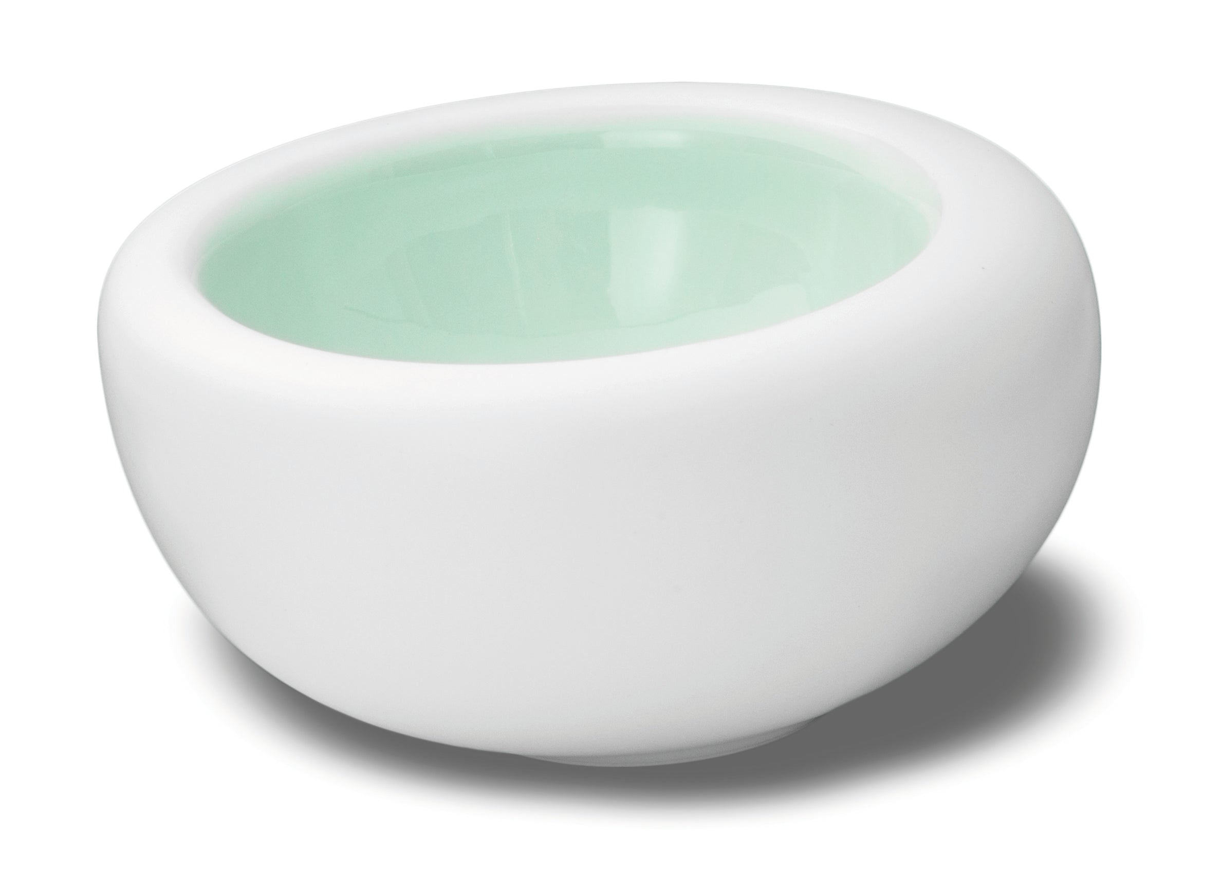 Matt White and Aquamarine Gourmet Bowl Porcelain Modern Serveware