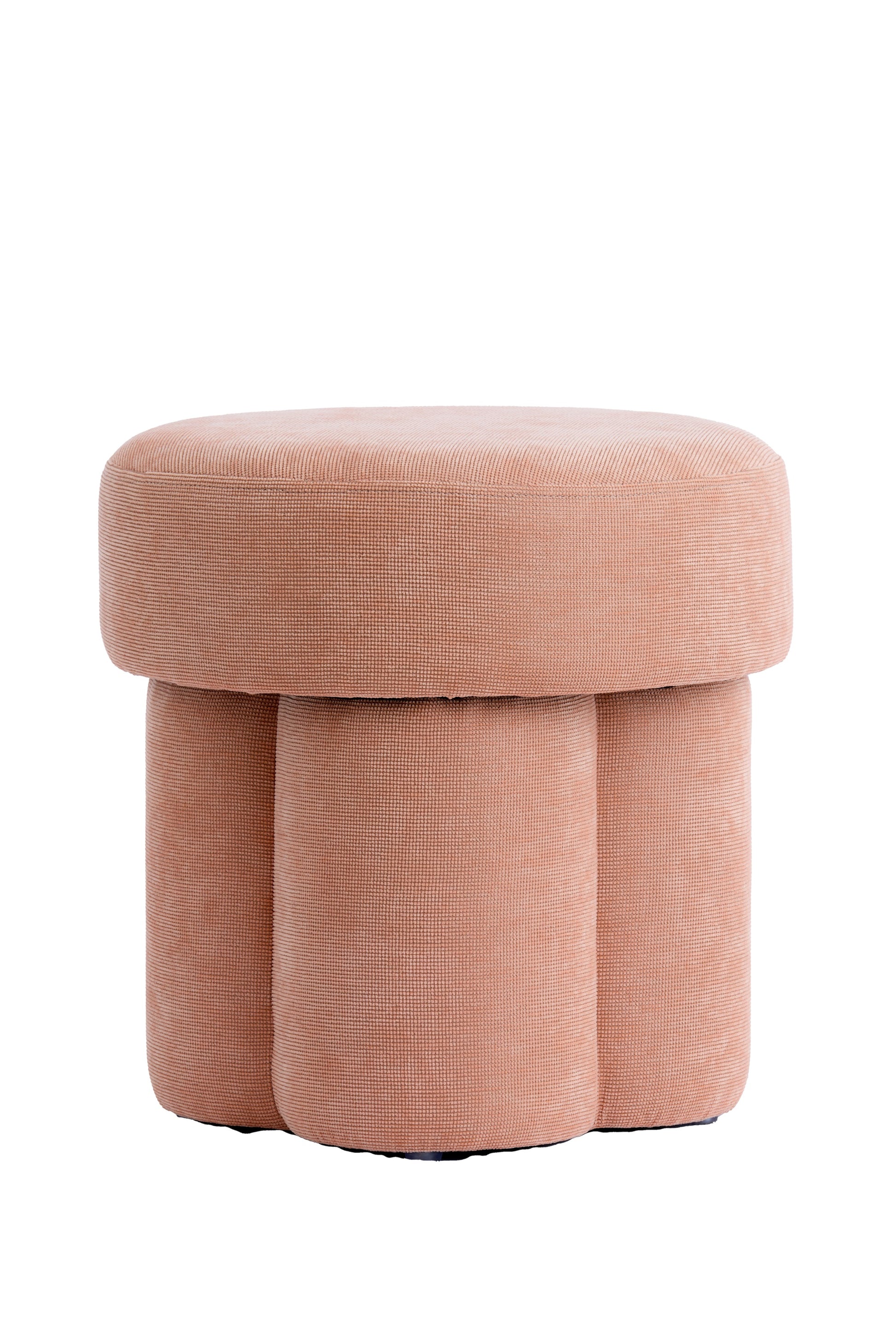 Glenda Pouf Upholstered Round Stool, Light Green or Peach, 42x43 cm