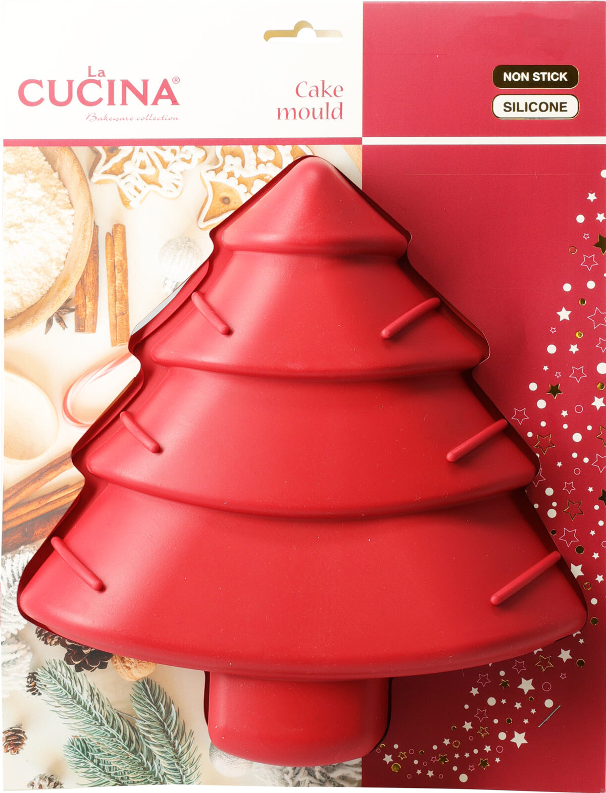 Cake Form Silicone Xmas Tree - 24x27x4 cm Non-Stick Cake Mould