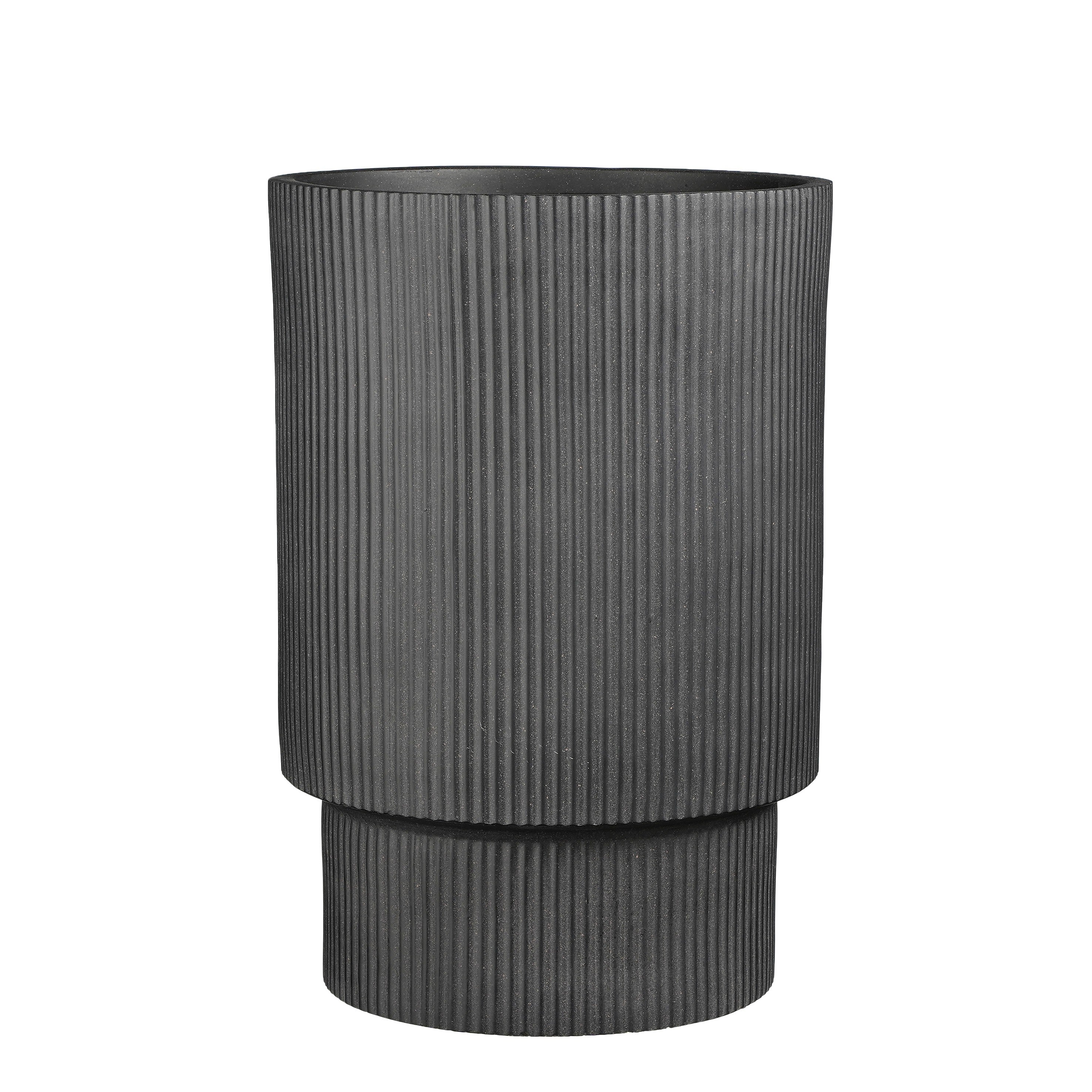 Quito Round Fluted Planter with Drainage Holes