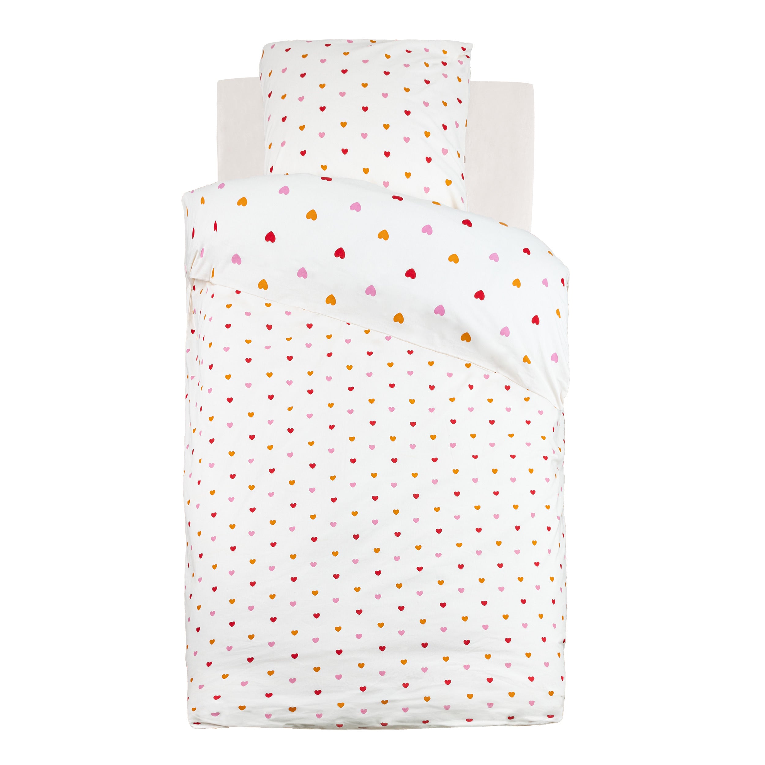 2-Piece Printed Children's Bed Set Telma - Cotton Heart Print, 140x200