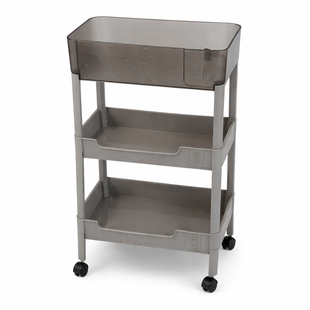 3-Tier Multipurpose Storage Cart with Wheels 39x28x75 cm