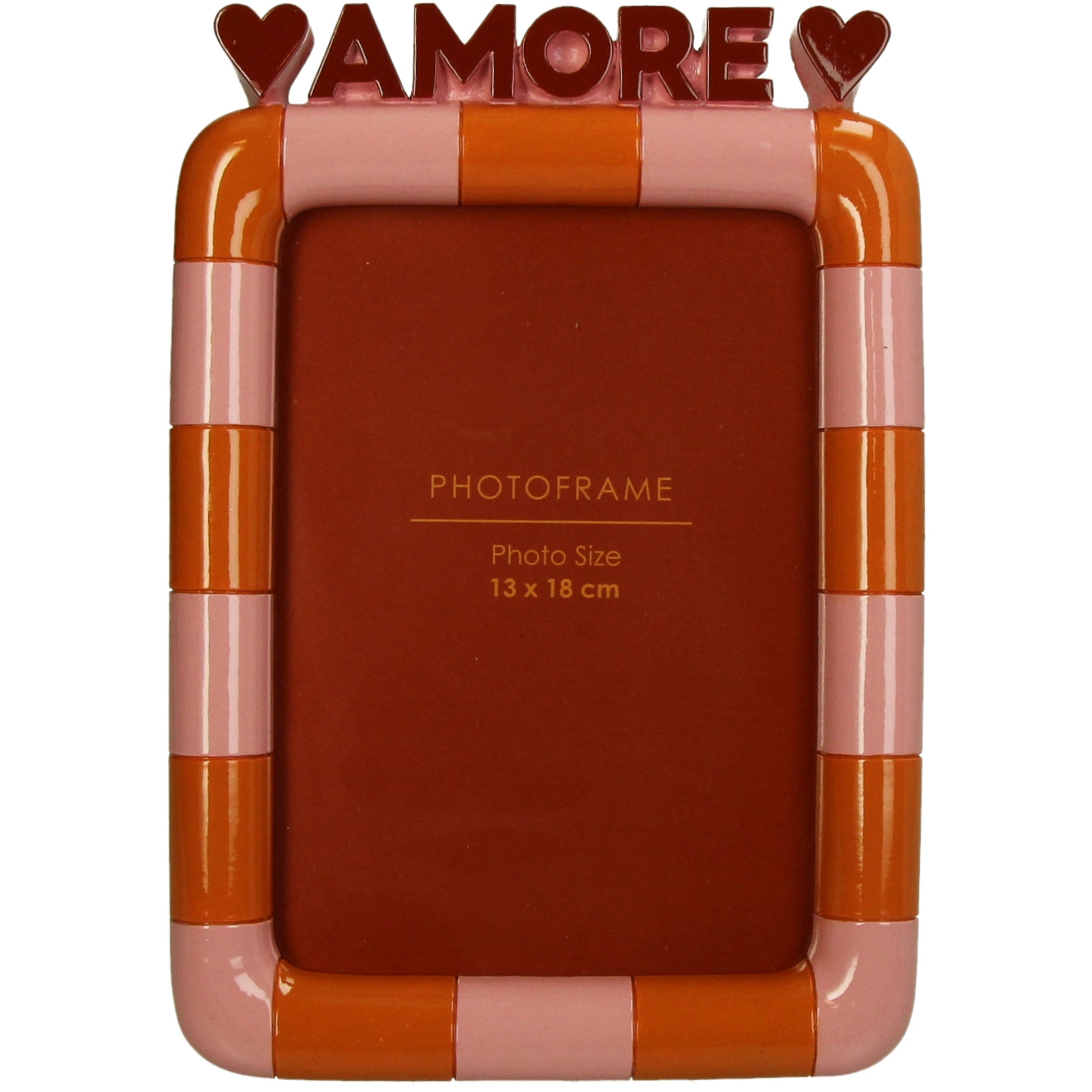 Photo Frame Amore Polyresin 13x18 cm Pastel Pink Burgundy Terra