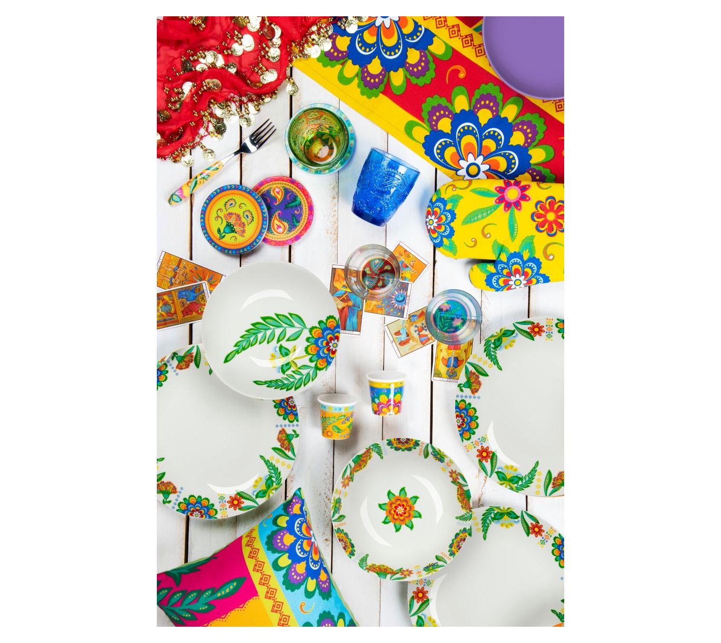 Gipsy Soul Pillow - Multicolor, 40X50 cm, Printed Cotton