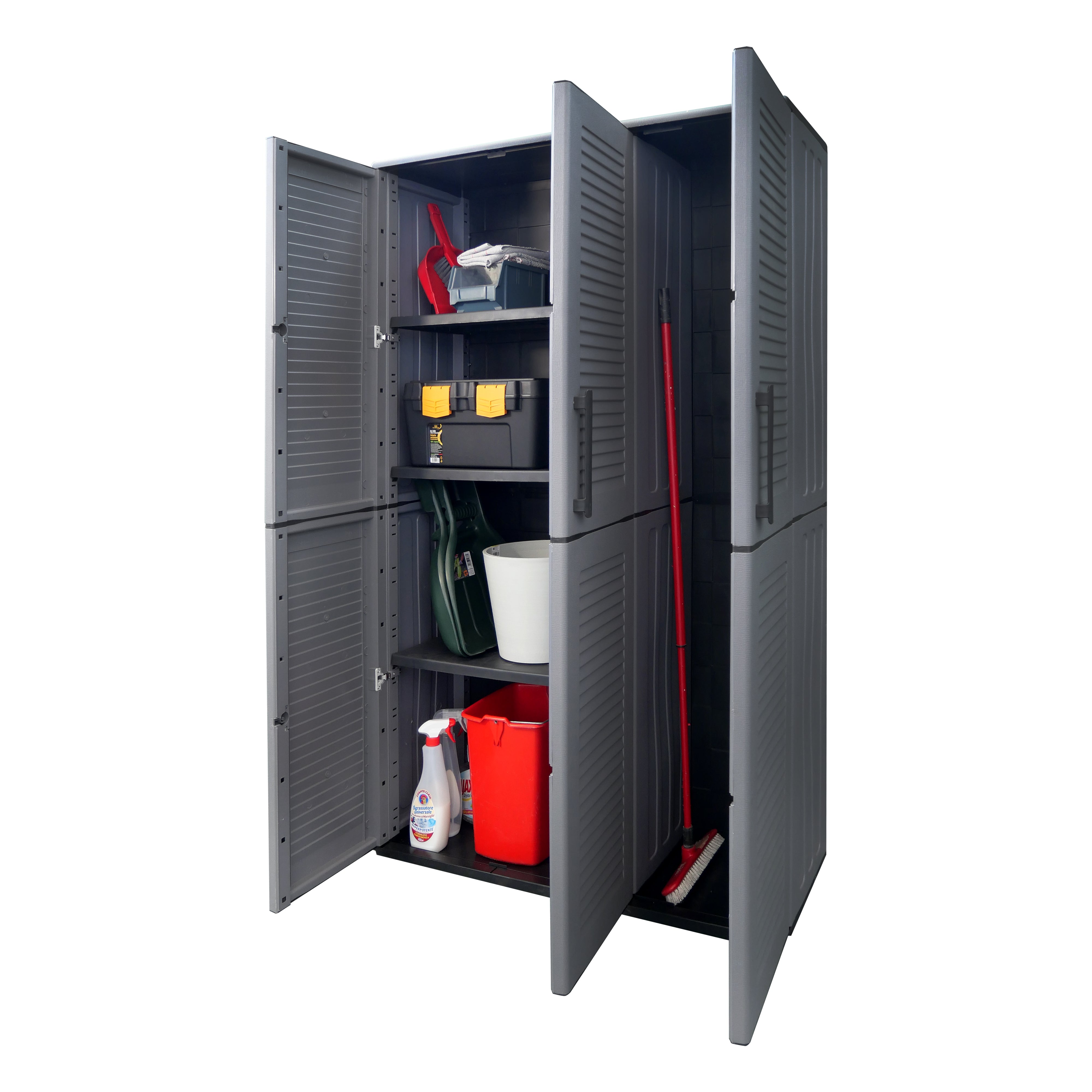 FULL HEIGHT PLASTIC CABINET W/3 DOORS