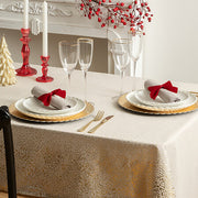 Leopard print tablecloth 140 x 240 cm, beige - gold foil spots