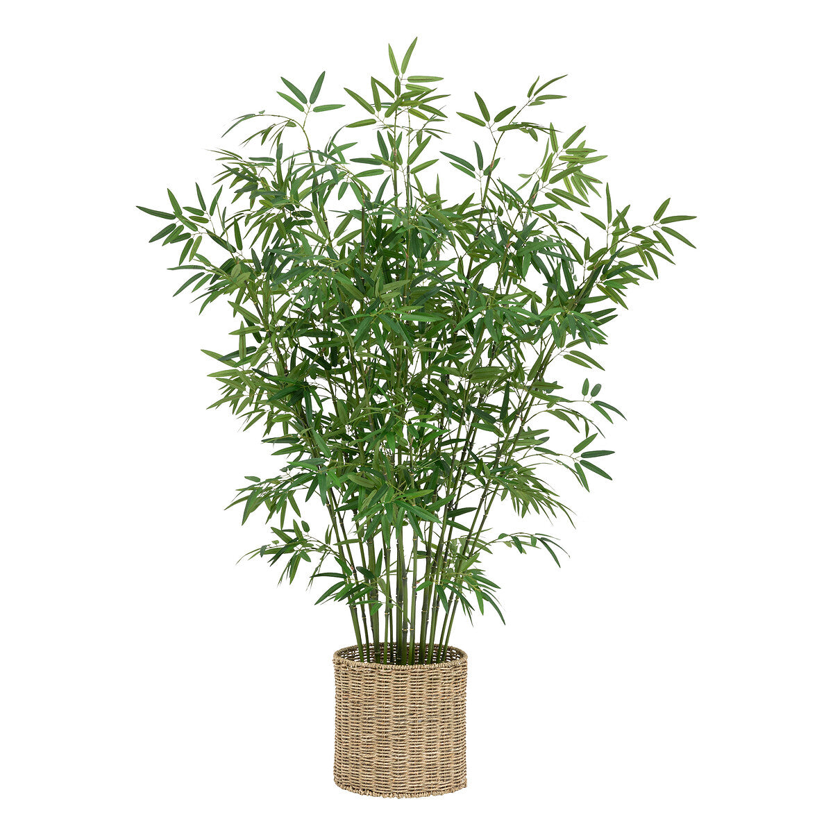 Artificial Bamboo Plant with Natural Straw Pot – Panda Boutique