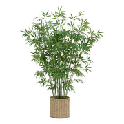 Artificial Bamboo Plant with Natural Straw Pot