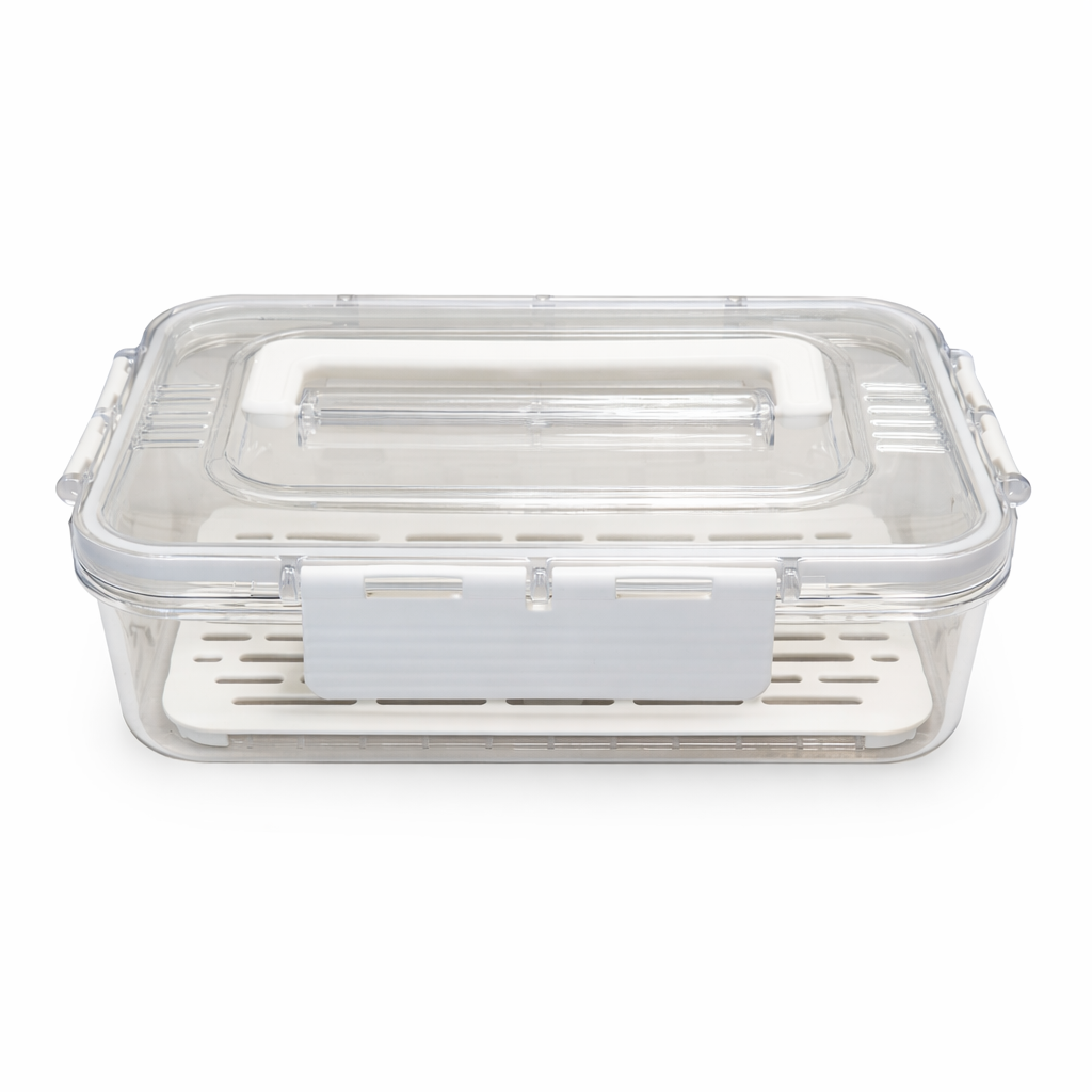 Vegetable and Fruit Storage Container with Strainer 24 x 16.5 x 6 cm
