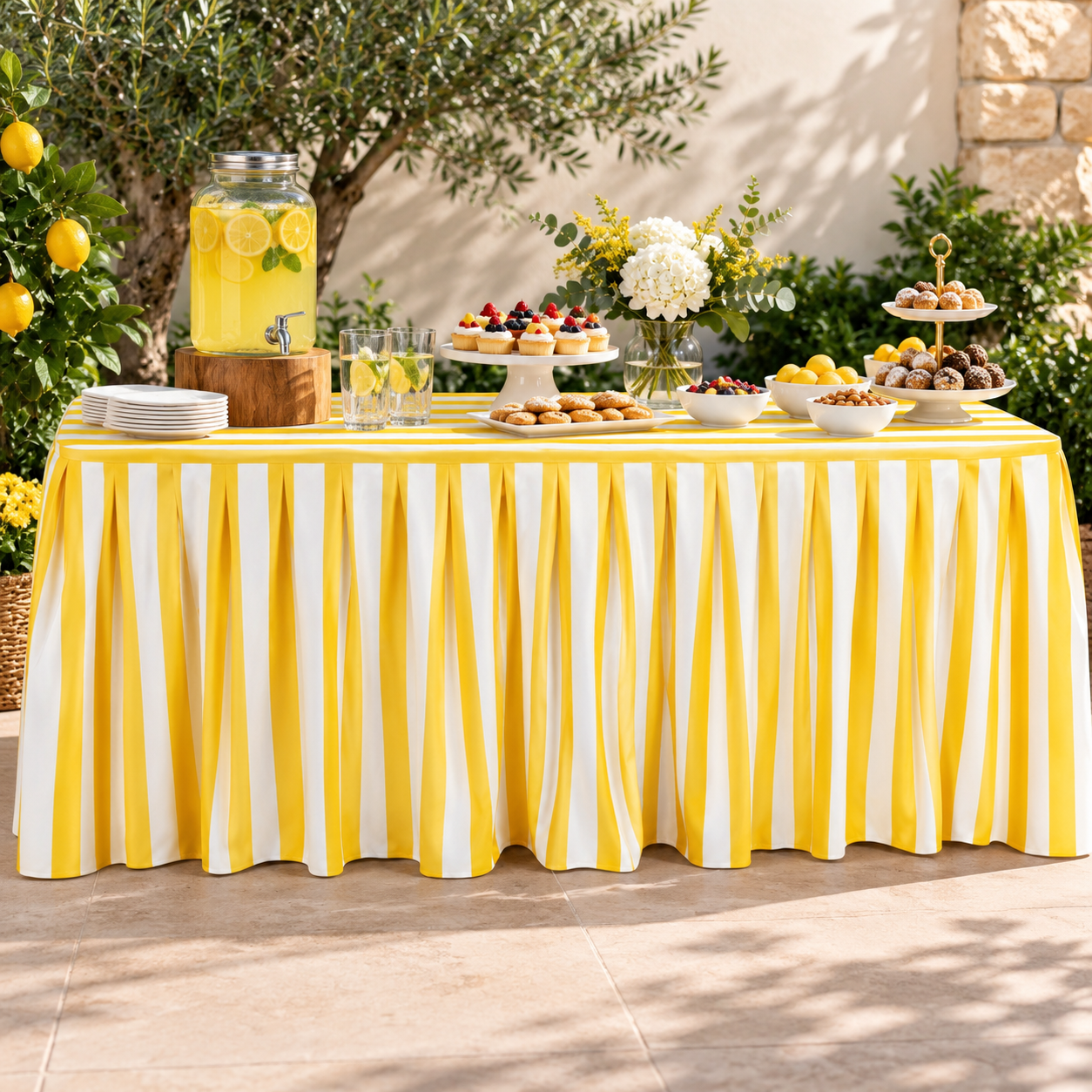 Rectangular Pleated Tablecloth 180 × 74 × 70 cm