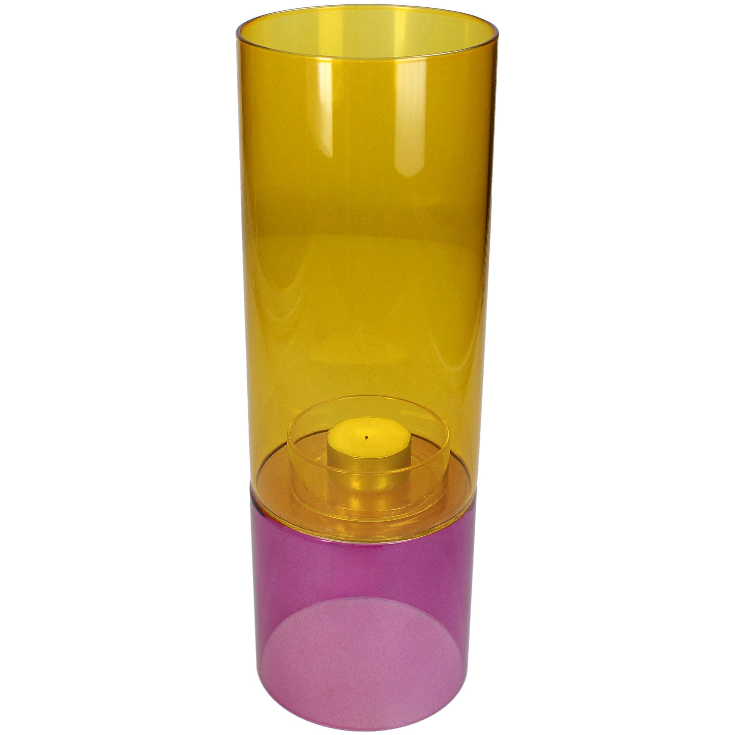 Glass Cylinder Candle Holder 30 cm Multicolored