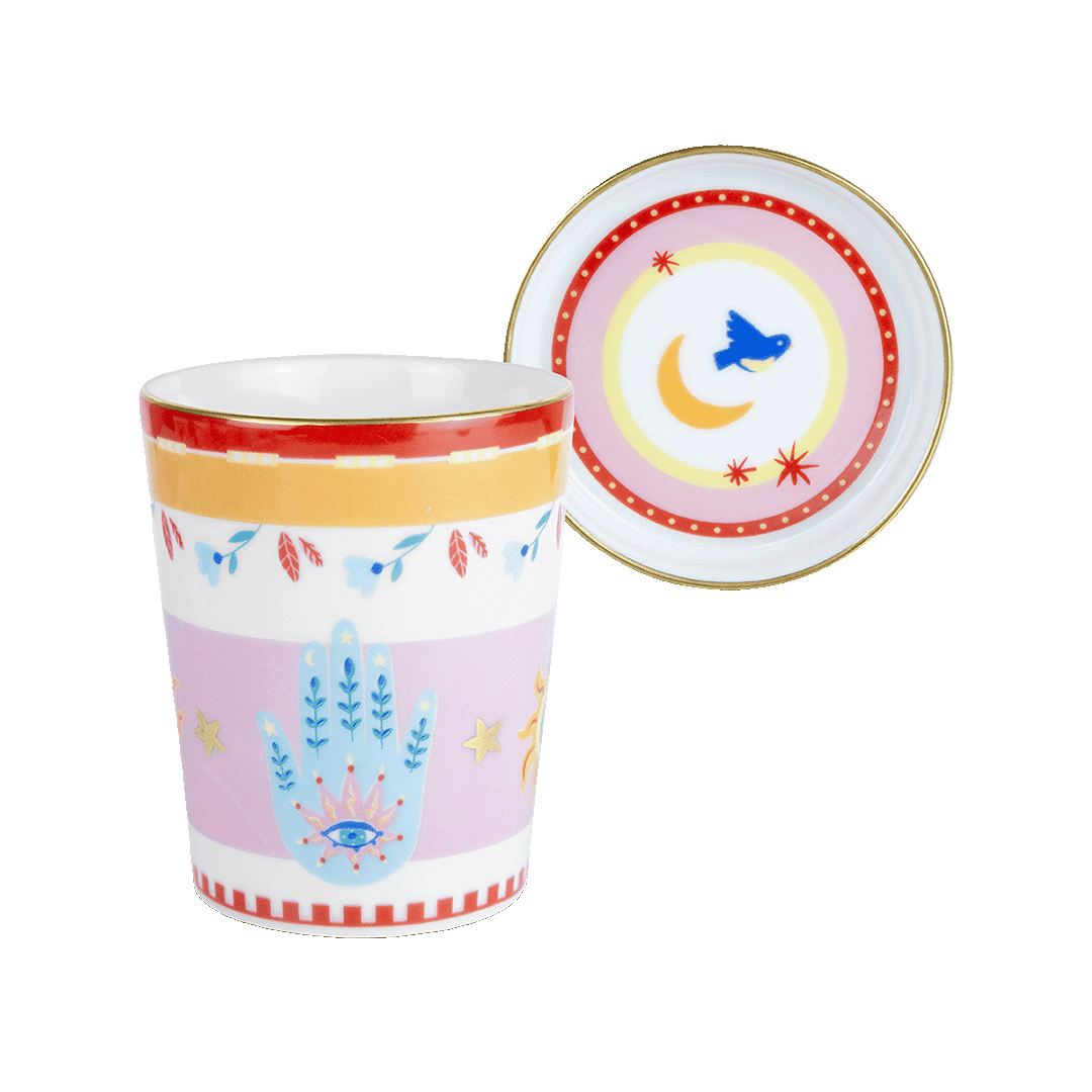 CUP WITH LID/SAUCER HAND