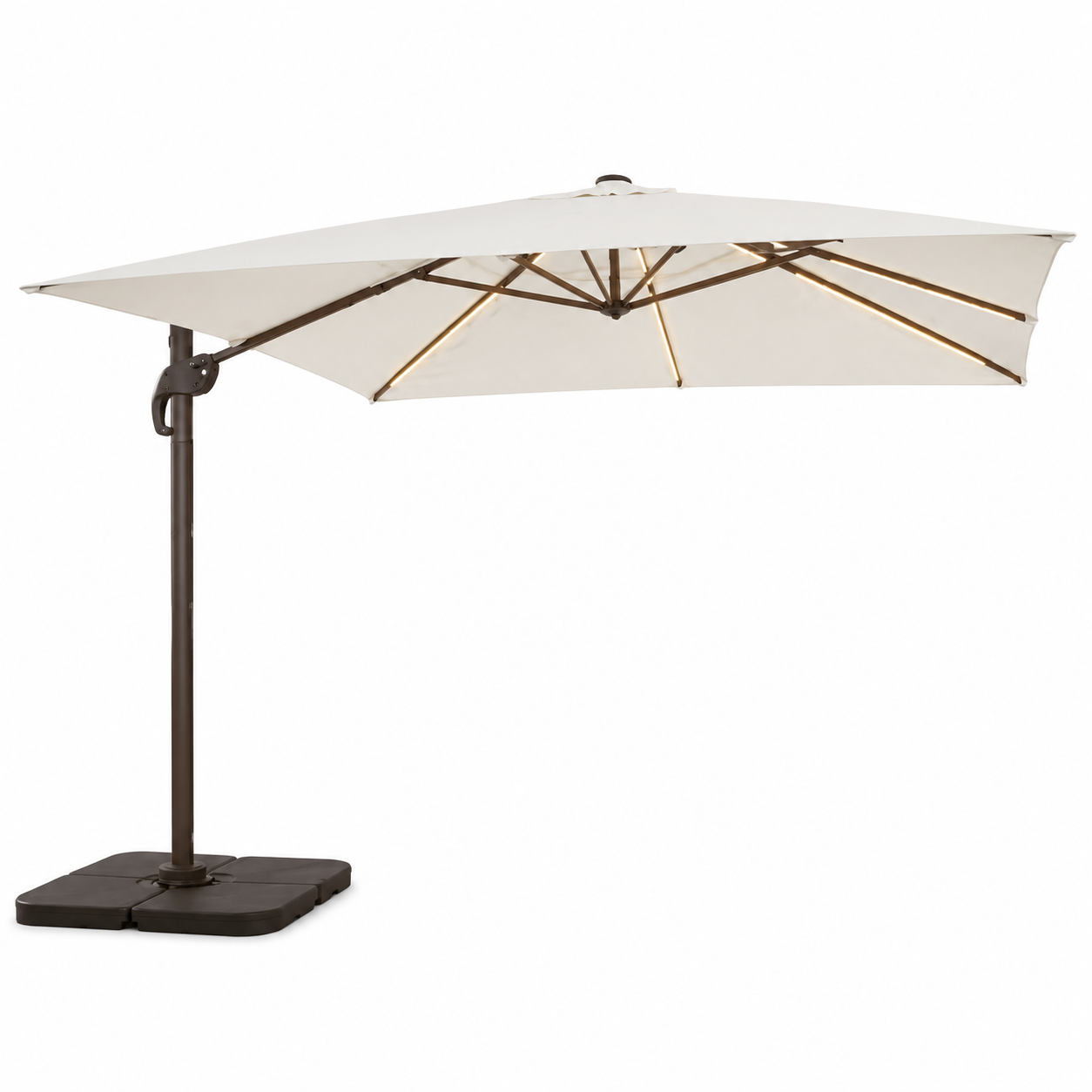 Premium Steel Outdoor Umbrella 3x3M with LED Lights