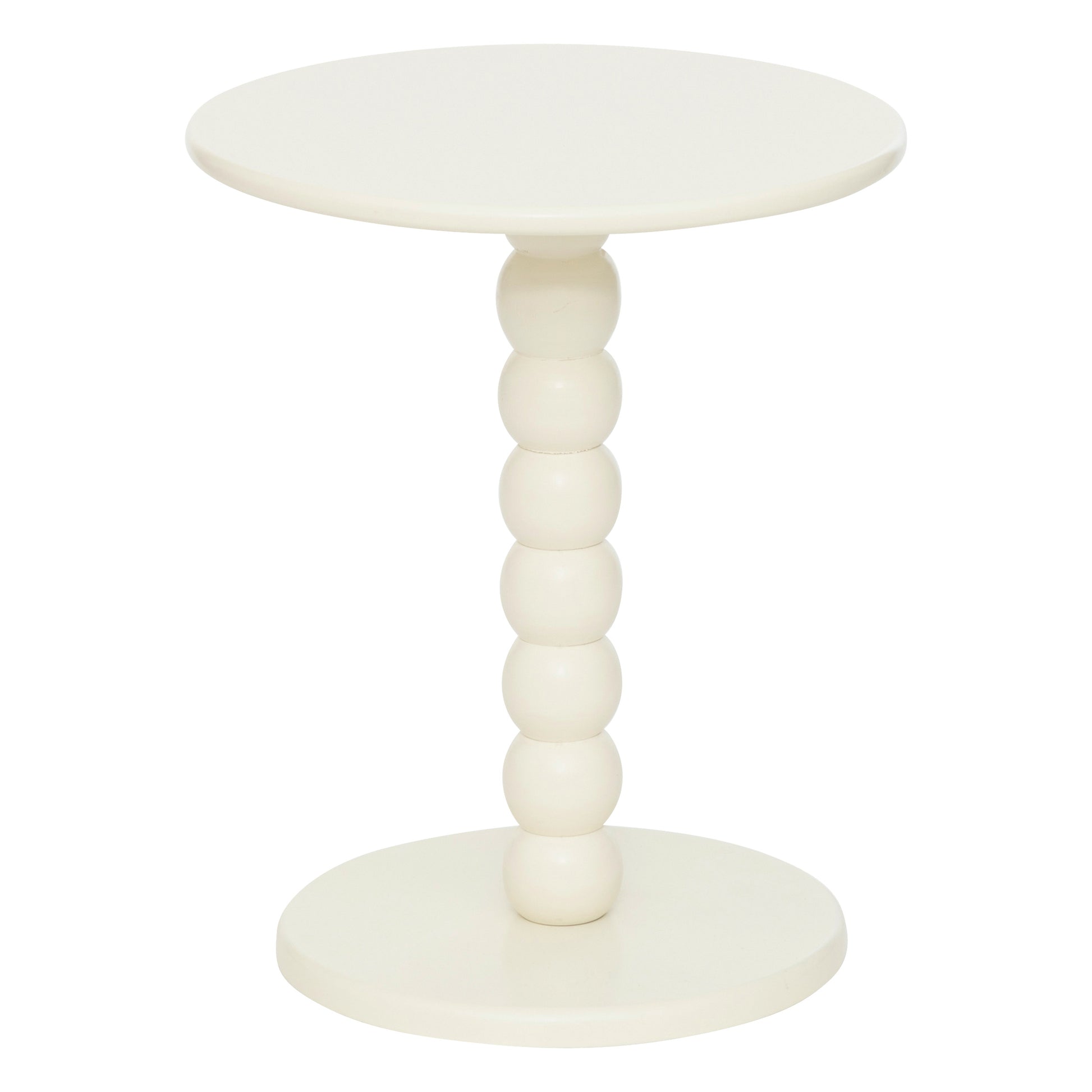 Chamlo Coffee Table — Matte Round Tray, Beaded Stem, D38 x H46.5 cm