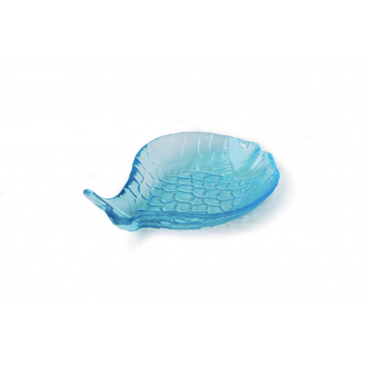 Fish Shape Plate Turquoise Glass Decorative Serveware