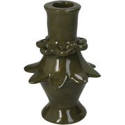 Candle Stick Stoneware Candle Holder Ceramic 8x13 cm Brown/Green