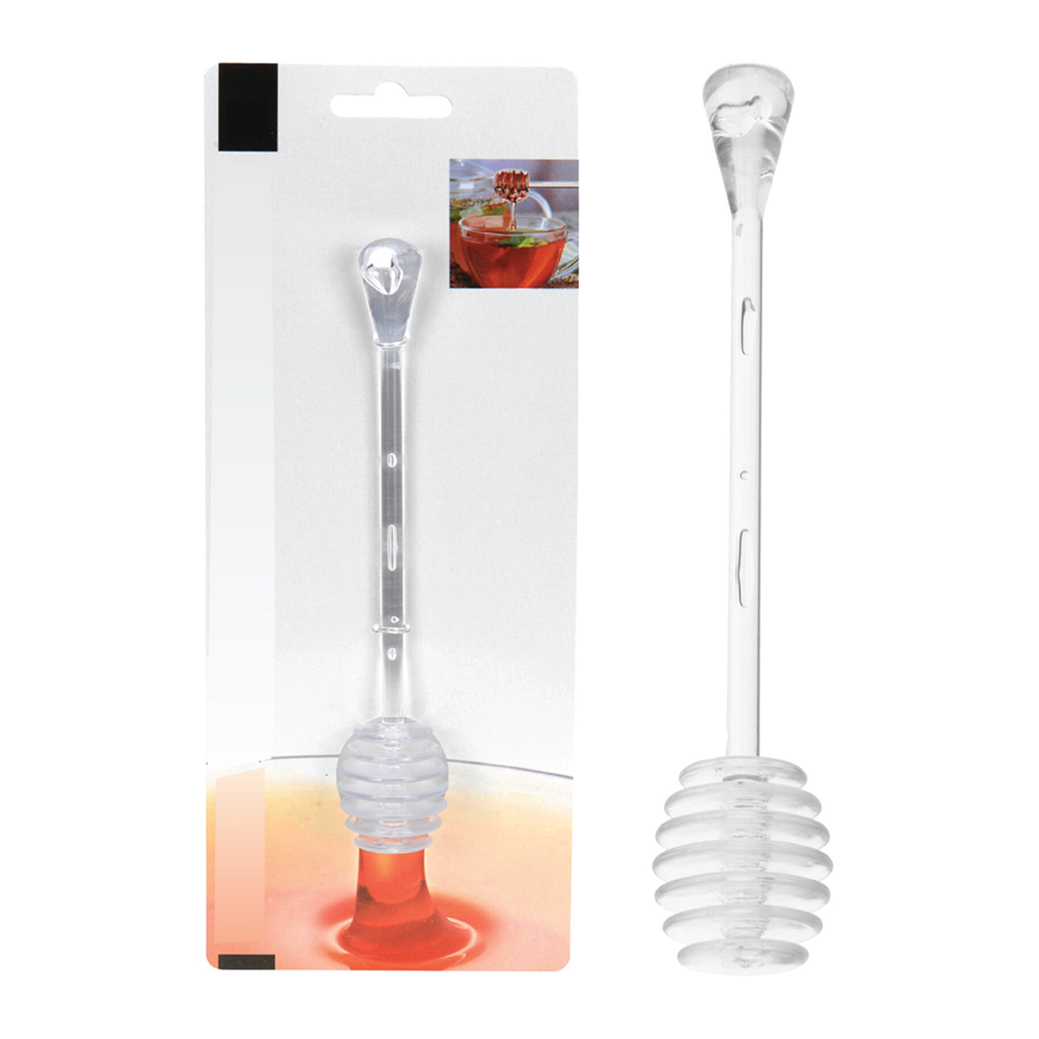 Plastic Honey Spoon, 17cm Length, Transparent