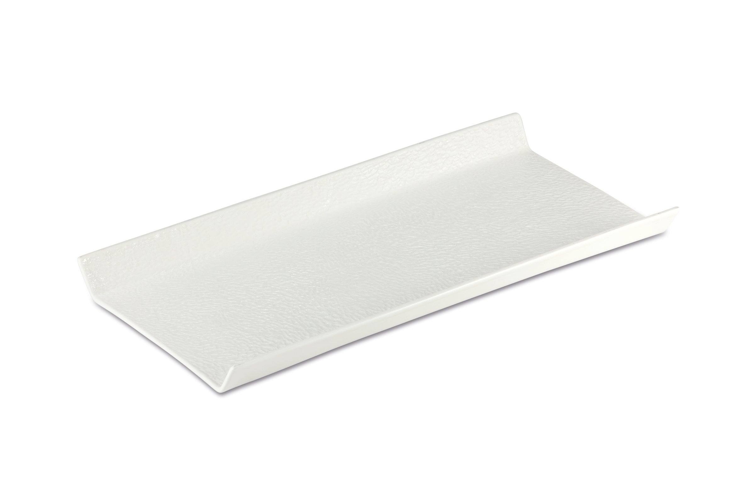 White Gourmet Tray Rectangular Porcelain Serving Plate 30.5 x 15 cm