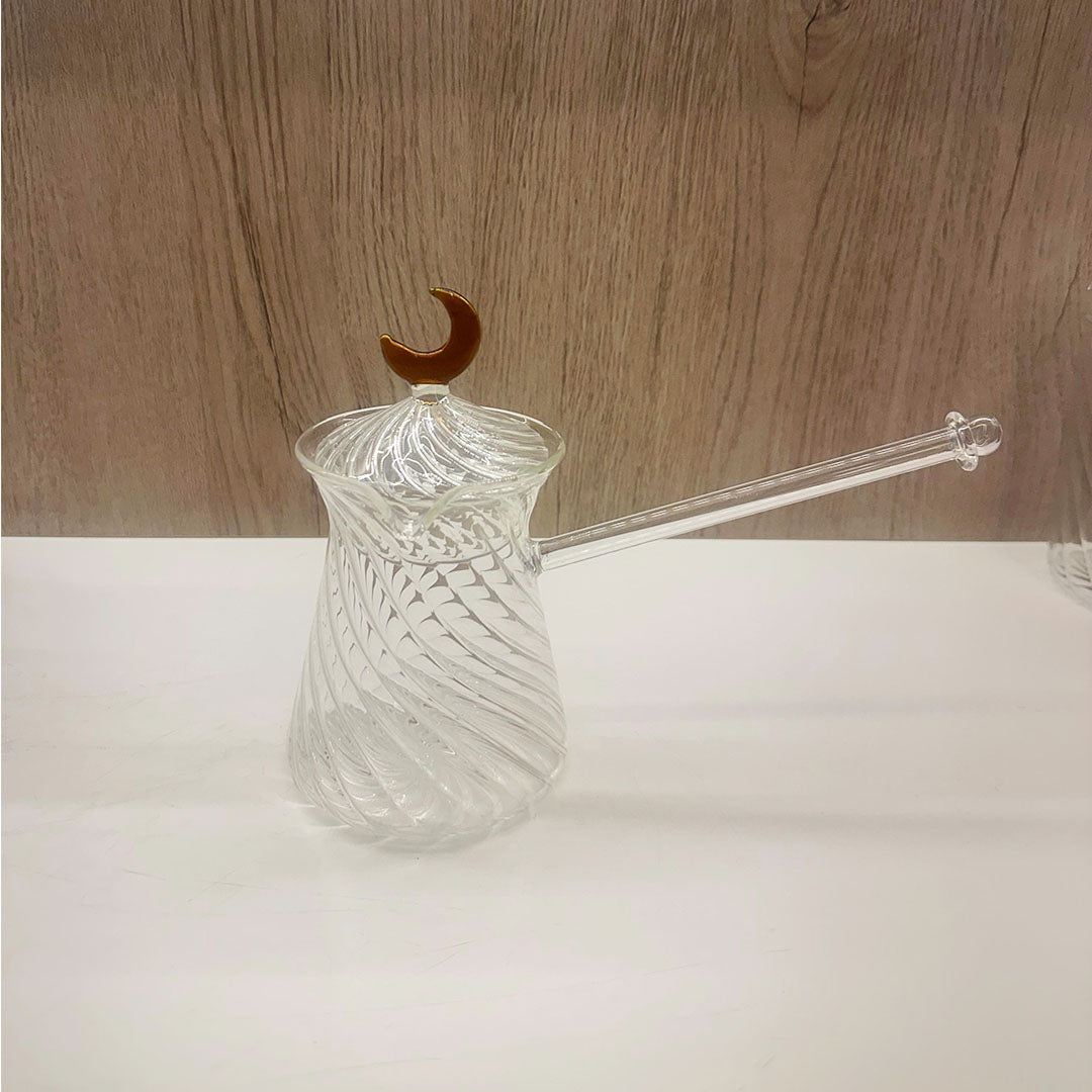 Handmade Glass Coffee Pot with Colorful Design