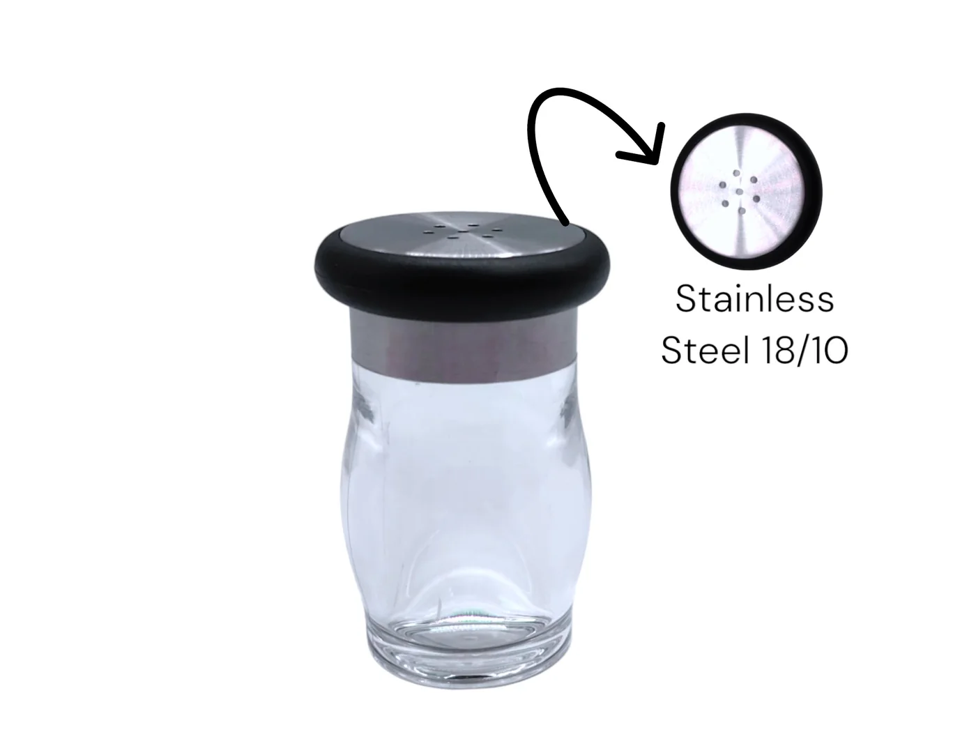 Acrylic Salt Shaker with Stainless Steel 18/10 Cover