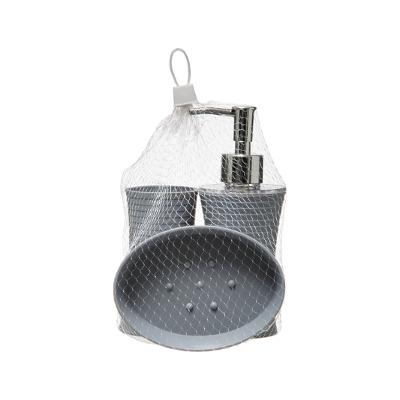 Bathroom Set Dispenser + Tumbler + Dish