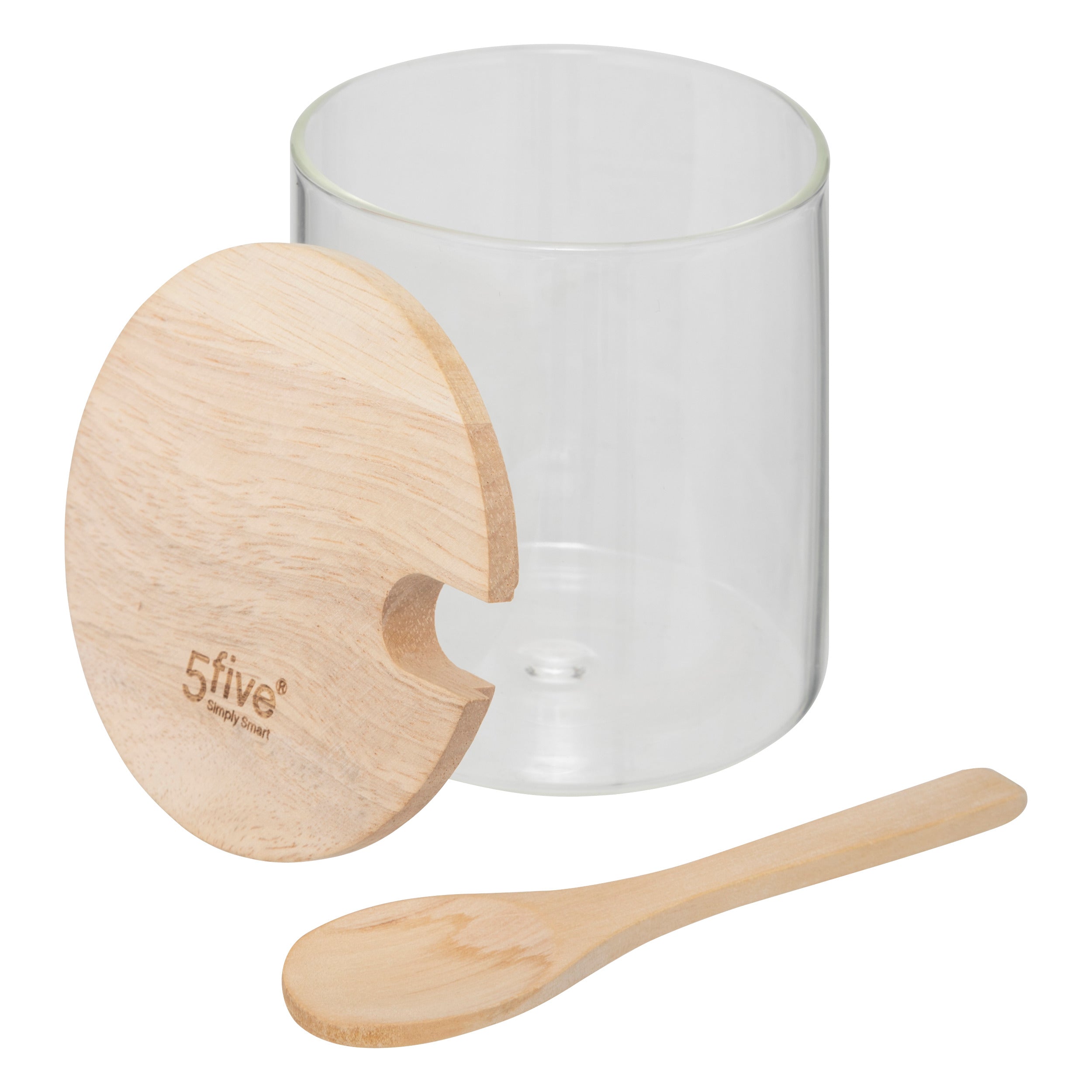 Hermet sugar bowl 0.4 l glass and wood