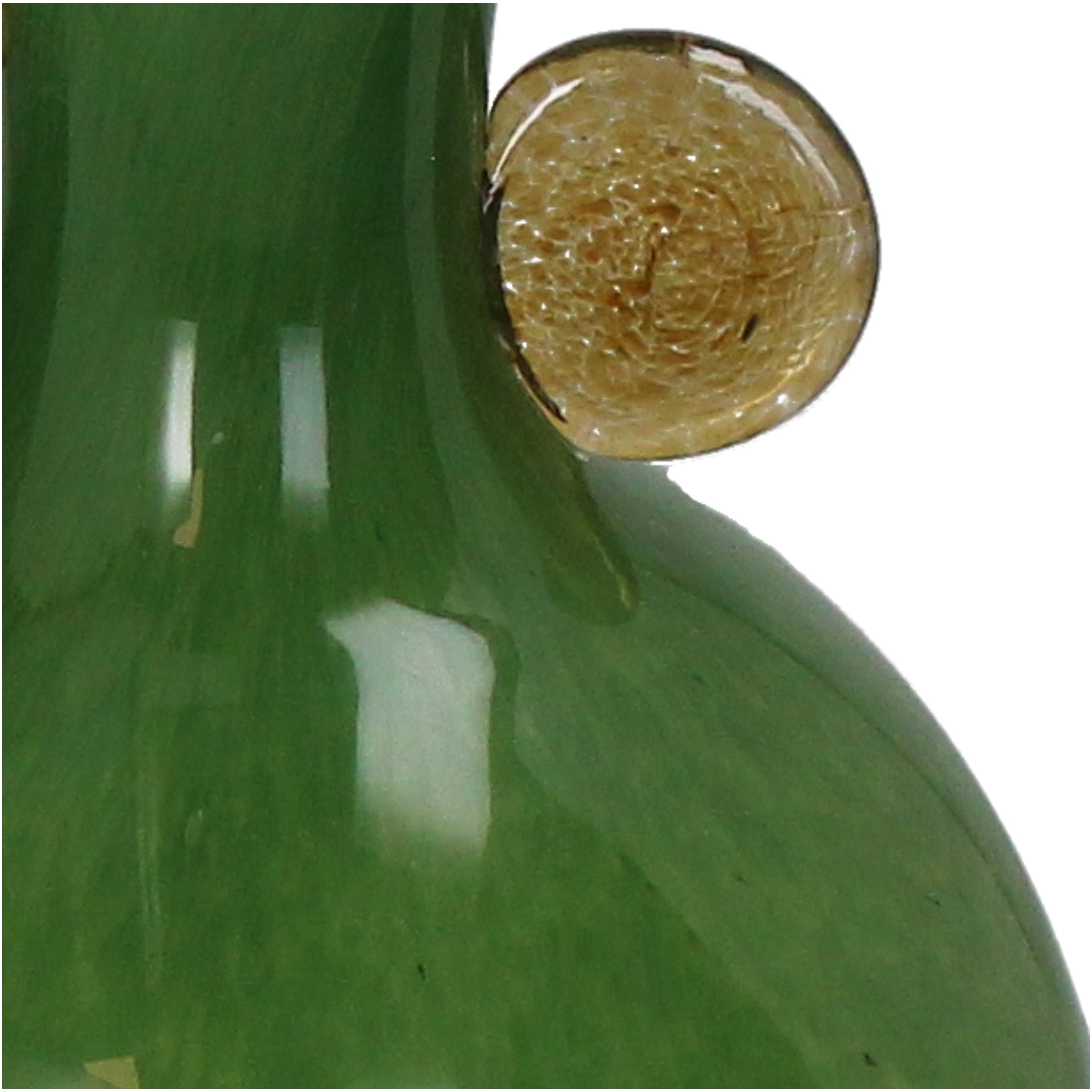 Vase Glass Green Decorative Accent, 18x26.5 cm Modern Home Decor