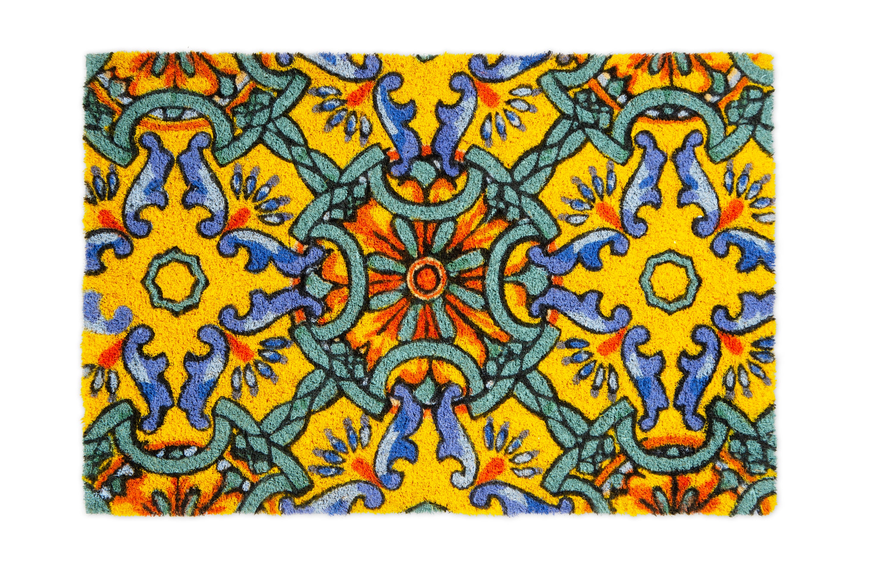 TRINACRIA Coir Doormat with Non-Slip PVC Bottom