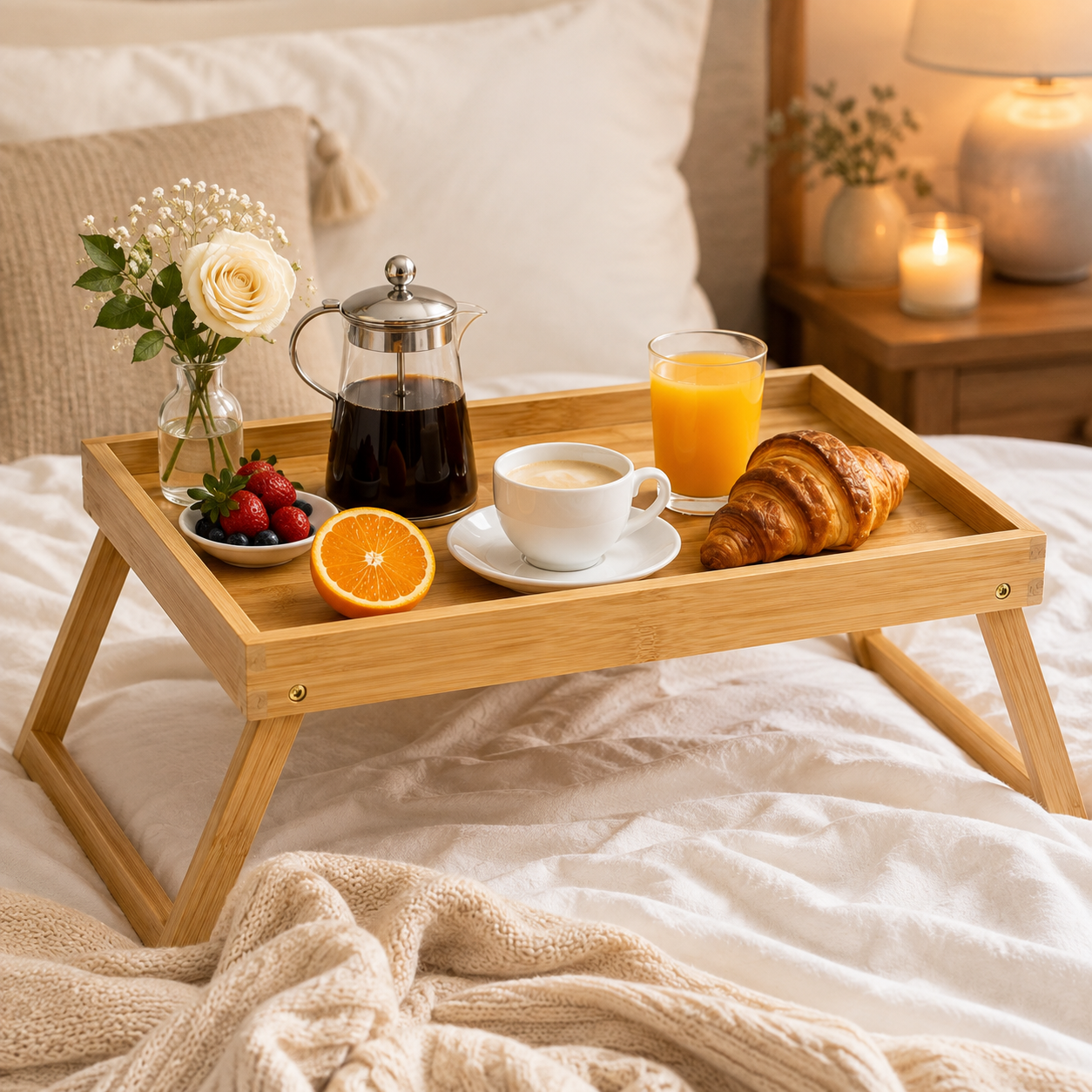 High Quality Bed Tray Table with Foldable Legs