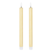 Set of 2 LED Taper Candles — PS, 2.1 x 28 cm, Gold or Silver