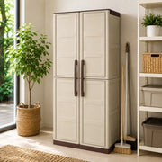 FULL HEIGHT PLASTIC CABINET with Integrated Shelves, 70x39x165 cm