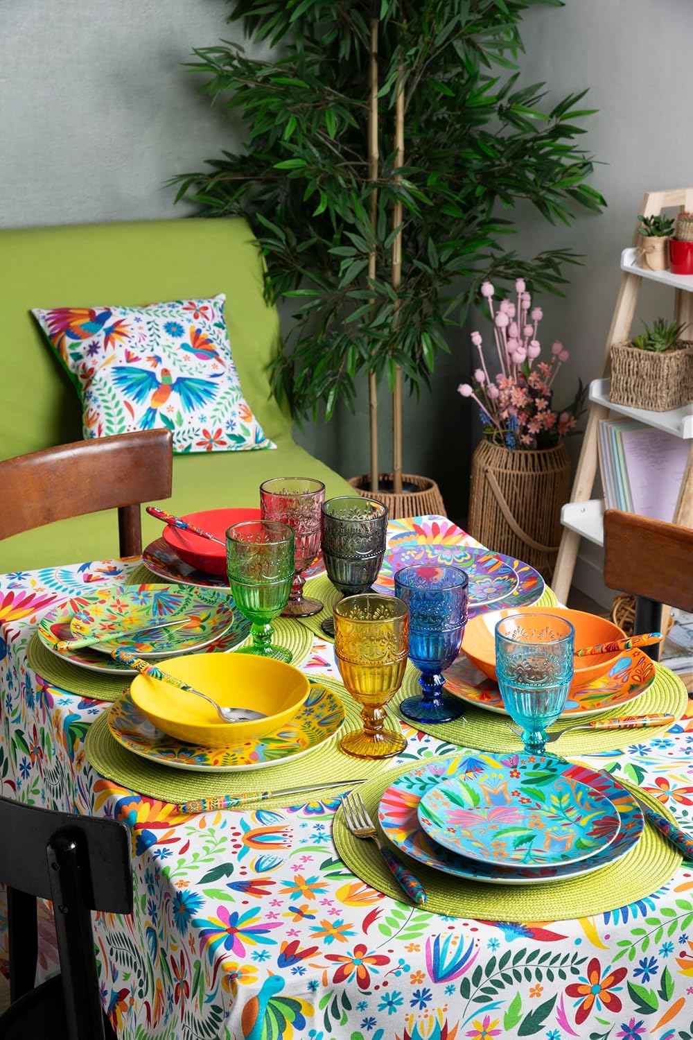 Mexican Flowers Rectangular Tablecloth