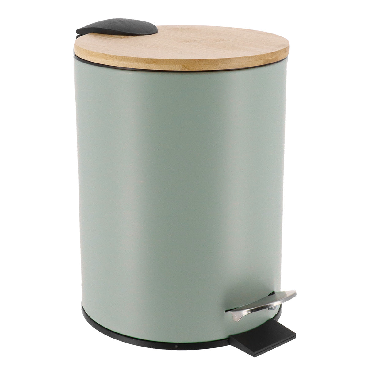 Dustbin Soft Close with Bamboo Cover, 3L Pedal Bin for Home